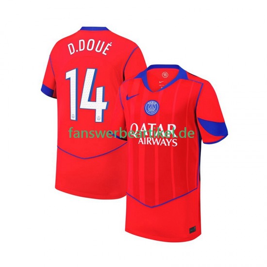 Desire Doue 14 Trikot Paris Saint-Germain Herren Ausweich ausrüstung 2025-2026 Kurzarm