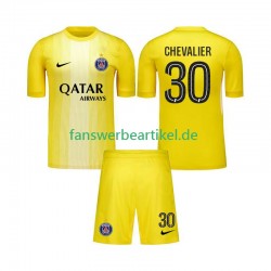 Lucas Chevalier 30 Torwart Trikot Paris Saint-Germain Kinder Ausweich ausrüstung 2025-2026 Kurzarm