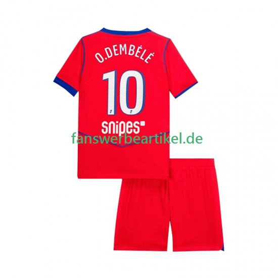 Ousmane Dembele 10 Trikot Paris Saint-Germain Kinder Ausweich ausrüstung 2025-2026 Kurzarm