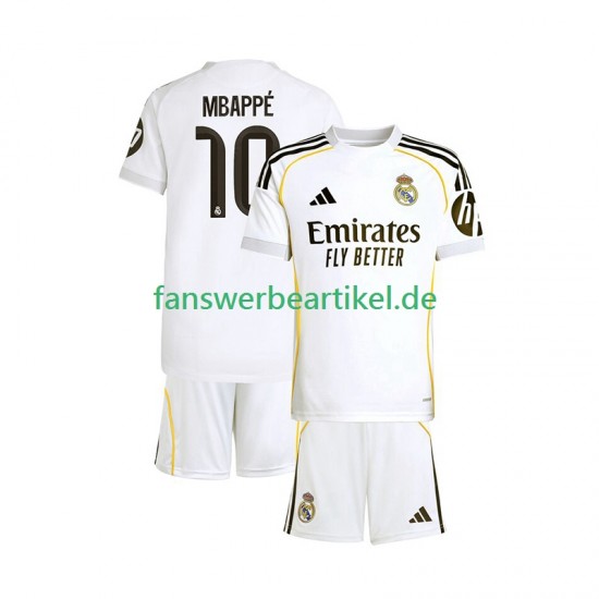 Kylian Mbappe 10 Trikot Real Madrid Kinder Heimausrüstung 2025-2026 Kurzarm
