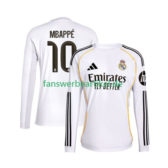 Kylian Mbappe 10 Trikot Real Madrid Herren Heimausrüstung 2025-2026 Langarm