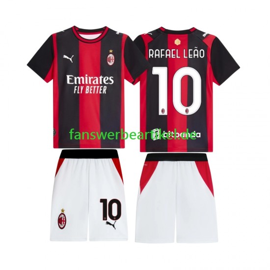 Rafael Leao 10 Trikot AC Mailand Kinder Heimausrüstung 2026-2027 Kurzarm