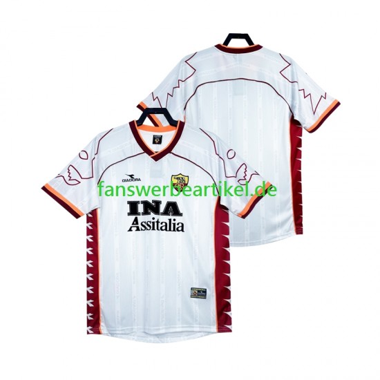 Retro 2000 Trikot AS Rom Herren Auswärtsausrüstung 1999 Kurzarm