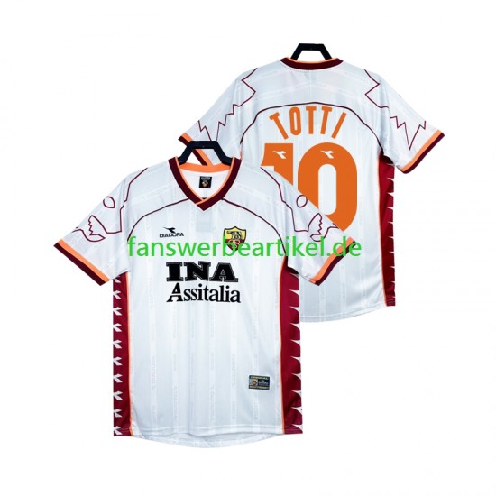 Totti 10 Retro 2000 Trikot AS Rom Herren Auswärtsausrüstung 1999 Kurzarm