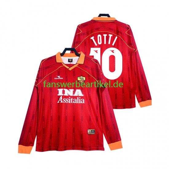 Totti 10 Retro 2000 Trikot AS Rom Herren Heimausrüstung 1999 Langarm