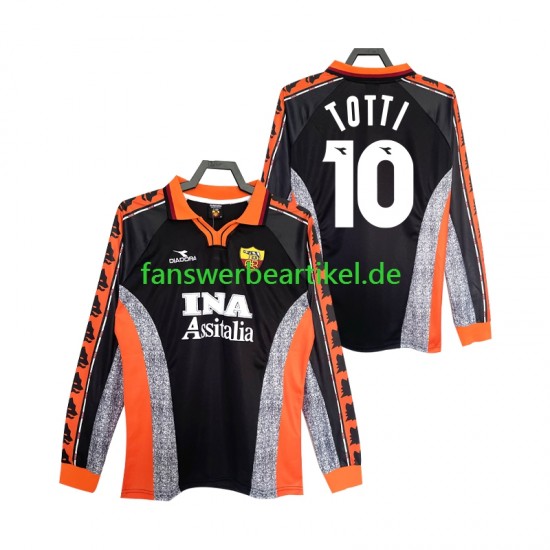 Totti 10 Retro 1998 Trikot AS Rom Herren Ausweich ausrüstung 1999 Langarm