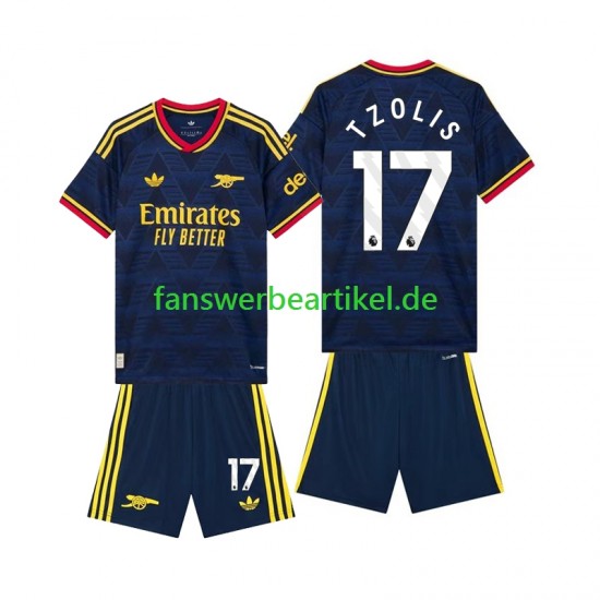 Christos Tzolis 17 Trikot Arsenal Kinder Auswärtsausrüstung 2026-2027 Kurzarm