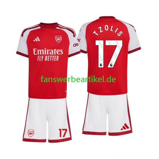 Christos Tzolis 17 Trikot Arsenal Kinder Heimausrüstung 2026-2027 Kurzarm