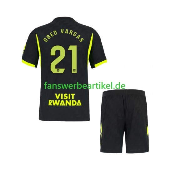 Obed Vargas 21 Trikot Atlético Madrid Kinder Auswärtsausrüstung 2026-2027 Kurzarm