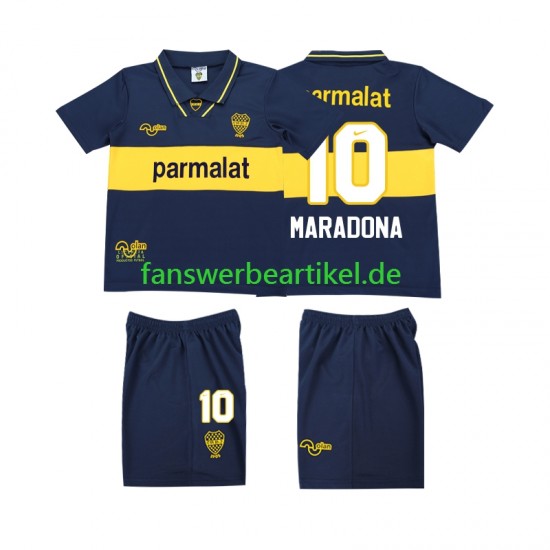 MARADONA 10 Retro 1993 1995 Trikot Boca Juniors Kinder Heimausrüstung Kurzarm