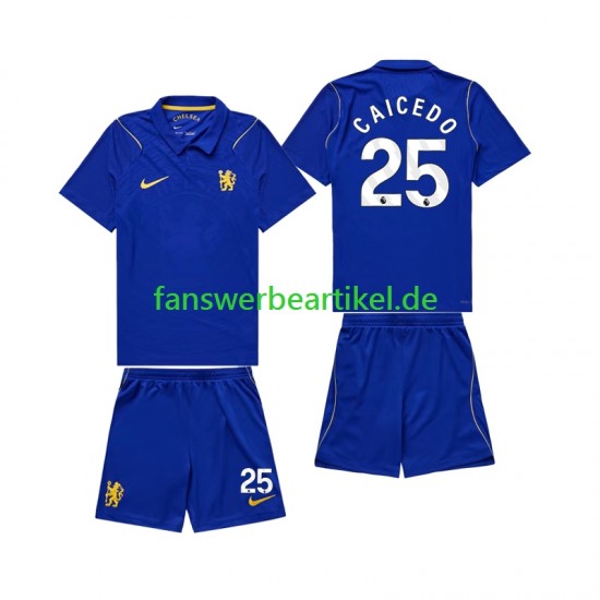 Moises Caicedo 25 Trikot Chelsea Kinder Heimausrüstung 2026-2027 Kurzarm