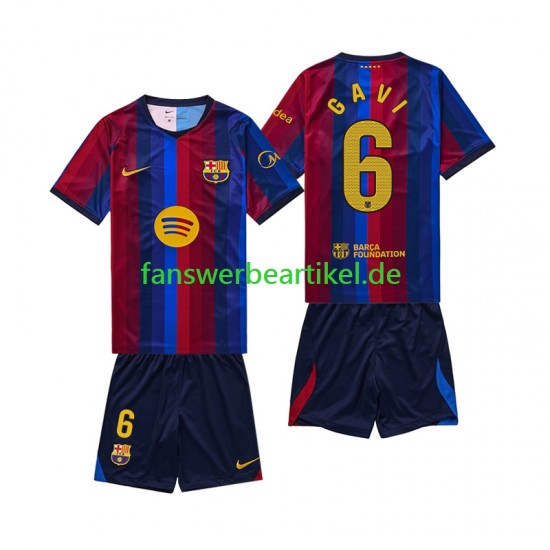 Gavi 6 Trikot FC Barcelona Kinder Heimausrüstung 2026-2027 Kurzarm