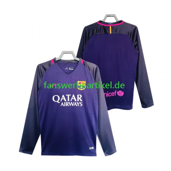 Retro 2016 2017 Trikot FC Barcelona Herren Auswärtsausrüstung Langarm
