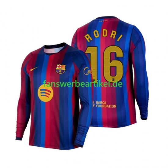 Rodri 16 Trikot FC Barcelona Herren Heimausrüstung 2026-2027 Langarm