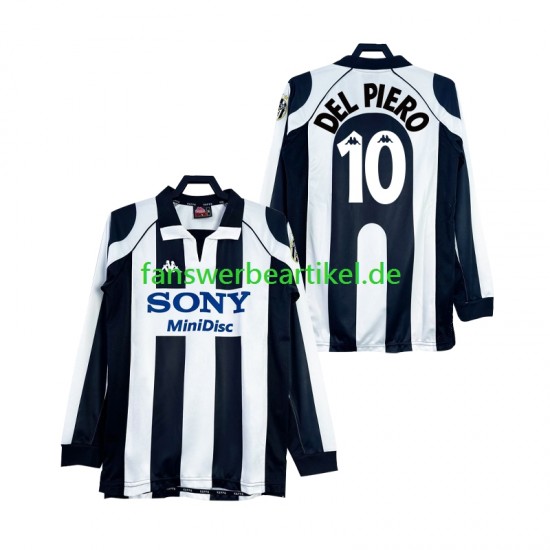 DEL PIERO 10 Retro 1997 1998 Trikot Juventus Turin Herren Heimausrüstung Langarm