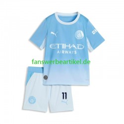 Jeremy Doku 11 Trikot Manchester City Kinder Heimausrüstung 2026-2027 Kurzarm