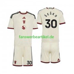 Benjamin Sesko 30 Trikot Manchester United Kinder Ausweich ausrüstung 2026-2027 Kurzarm