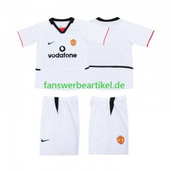 Football Shirt 2002 2003 Manchester United Kinder Auswärtsausrüstung Kurzarm