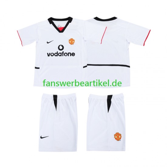 Football Shirt 2002 2003 Manchester United Kinder Auswärtsausrüstung Kurzarm