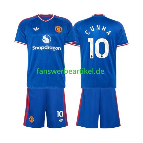 Matheus Cunha 10 Trikot Manchester United Kinder Auswärtsausrüstung 2026-2027 Kurzarm