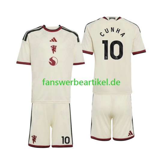 Matheus Cunha 10 Trikot Manchester United Kinder Ausweich ausrüstung 2026-2027 Kurzarm