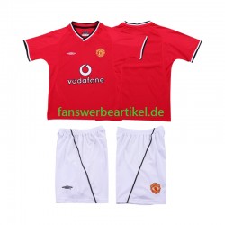Retro 2000 2002 Trikot Manchester United Kinder Heimausrüstung Kurzarm