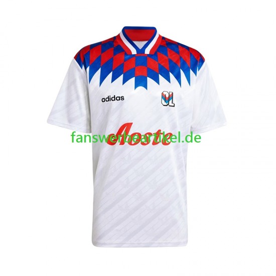 Retro 1995 1996 Trikot Olympique Lyon Herren Heimausrüstung Kurzarm