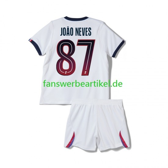 Joao Neves 87 Trikot Paris Saint-Germain Kinder Auswärtsausrüstung 2026-2027 Kurzarm