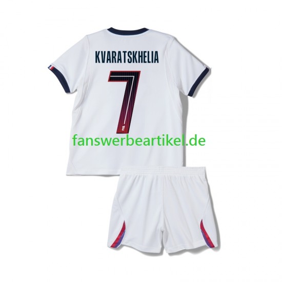 Khvicha Kvaratskhelia 7 Trikot Paris Saint-Germain Kinder Auswärtsausrüstung 2026-2027 Kurzarm