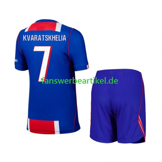 Khvicha Kvaratskhelia 7 Trikot Paris Saint-Germain Kinder Heimausrüstung 2026-2027 Kurzarm