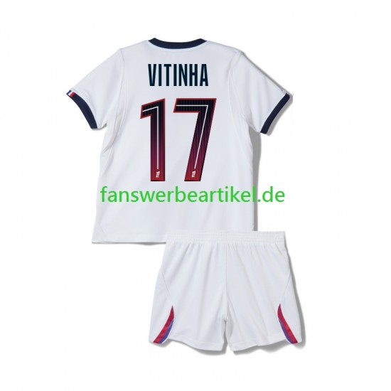 Vitinha 17 Trikot Paris Saint-Germain Kinder Auswärtsausrüstung 2026-2027 Kurzarm