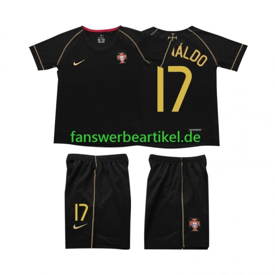 Cristiano Ronaldo 17 Retro Trikot Portugal Kinder Auswärtsausrüstung 2006 Kurzarm