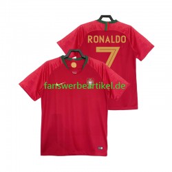 Cristiano Ronaldo 7 Retro 2018 Trikot Portugal Herren Heimausrüstung Kurzarm