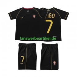 FIGO 7 Retro Trikot Portugal Kinder Auswärtsausrüstung 2006 Kurzarm