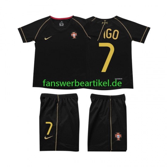 FIGO 7 Retro Trikot Portugal Kinder Auswärtsausrüstung 2006 Kurzarm