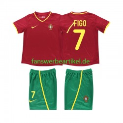 FIGO 7 Retro 2002 Trikot Portugal Kinder Heimausrüstung Kurzarm