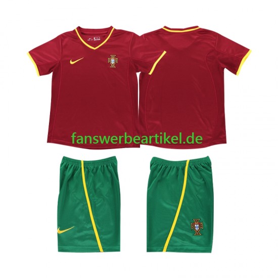 Retro 2002 Trikot Portugal Kinder Heimausrüstung Kurzarm