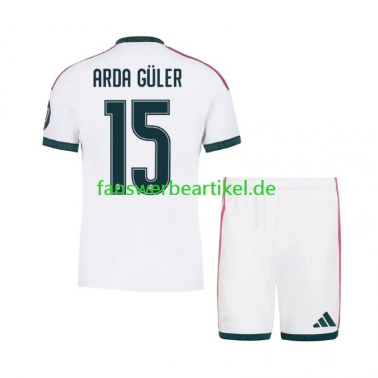 Arda Guler 15 Trikot Real Madrid Kinder Heimausrüstung 2026-2027 Kurzarm