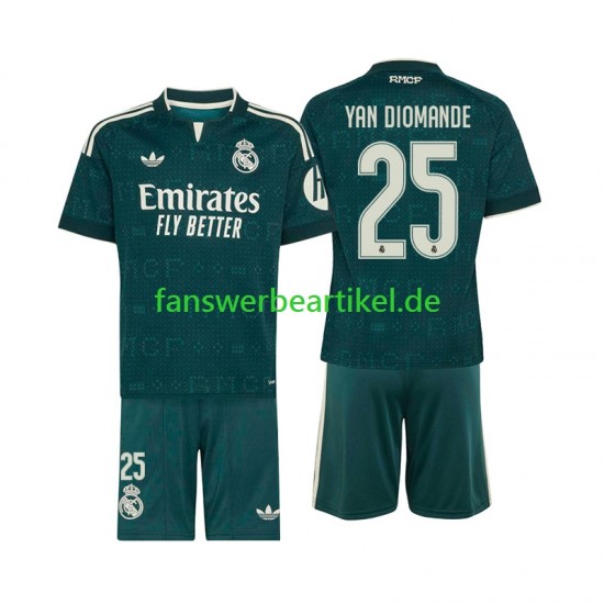 Yan Diomande 25 Trikot Real Madrid Kinder Auswärtsausrüstung 2026-2027 Kurzarm