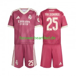 Yan Diomande 25 Trikot Real Madrid Kinder Ausweich ausrüstung 2026-2027 Kurzarm