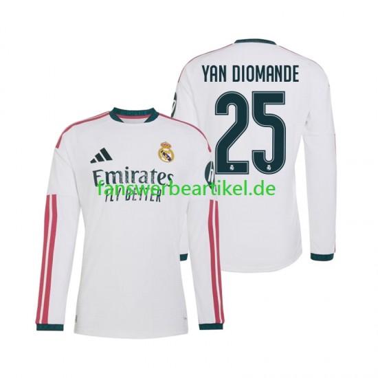 Yan Diomande 25 Trikot Real Madrid Herren Heimausrüstung 2026-2027 Langarm