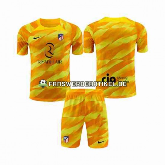 Torwart Trikot Atlético Madrid Kinder Orange 2023-2024 Kurzarm