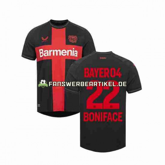 Victor Boniface 22 Trikot Bayer 04 Leverkusen Herren Heimausrüstung 2023-2024 Kurzarm