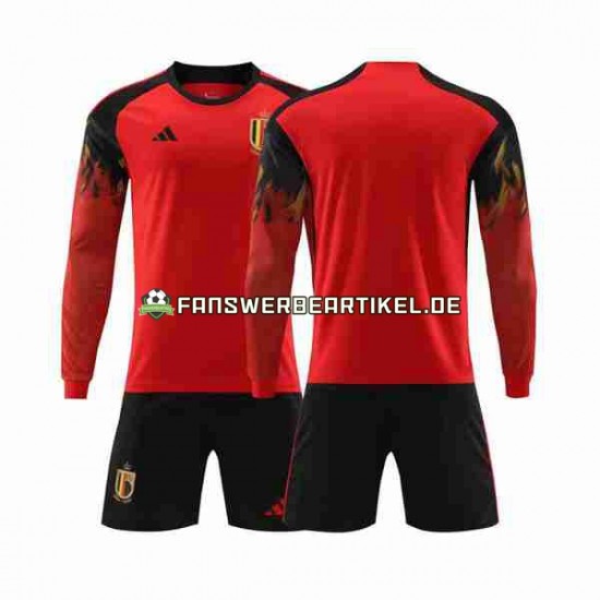 Trikot Belgien Kinder Heimausrüstung WM 2022 Langarm