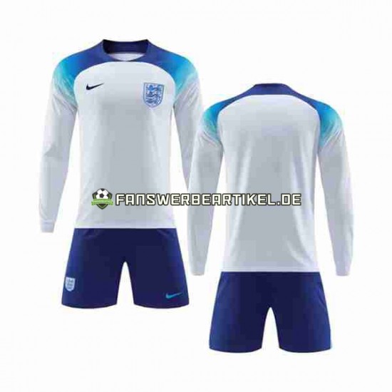 Trikot England Kinder Heimausrüstung WM 2022 Langarm