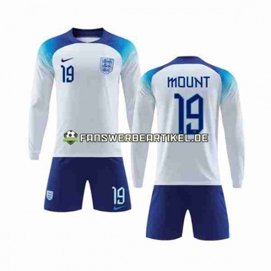 Mount 19 Trikot England Kinder Heimausrüstung WM 2022 Langarm