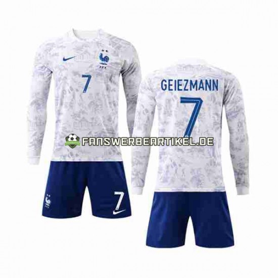 Griezmann 7 Trikot Frankreich Kinder Auswärtsausrüstung WM 2022 Langarm