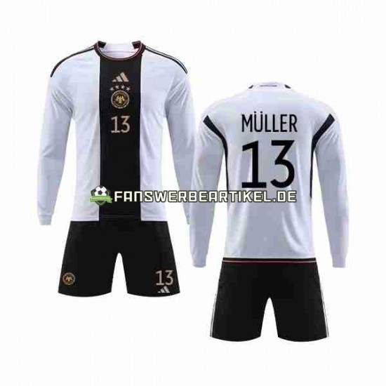 MULLER 13 Trikot Deutschland Kinder Heimausrüstung WM 2022 Langarm