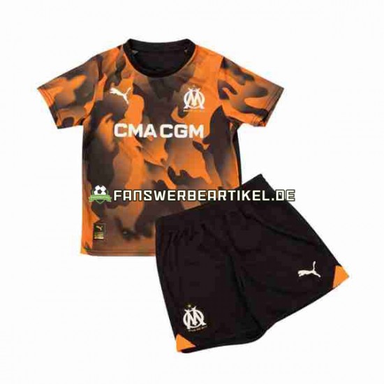 Trikot Olympique Marseille Kinder Ausweich ausrüstung 2023-2024 Kurzarm