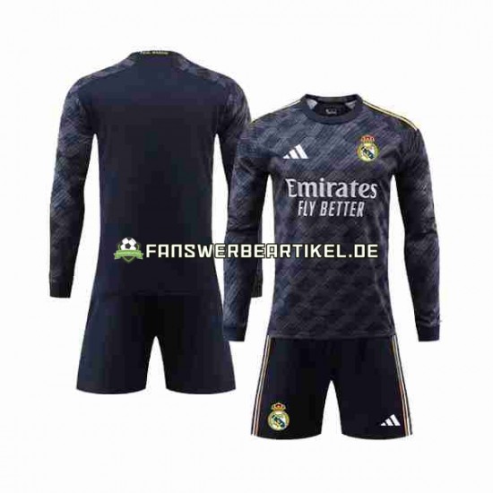 Trikot Real Madrid Kinder Auswärtsausrüstung 2023-2024 Langarm